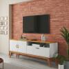 Rack Sala Quarto 160cm Para TV 60 Sirius 1.6 Patrimar Branco Acetinado/Cinamomo