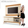 Rack Com Painel 160cm Para TV 60 Polegadas Gara EAX Móveis Off White/Cedro
