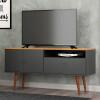Rack Retrô Para TV 46 Polegadas 137cm Topázio Patrimar Grafite/Cinamomo