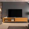 Rack Moderno Sala 260cm Para TV 85¨ Vigo 2.6 EDN Cedro