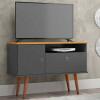Rack Pequeno Retrô TV 32 Polegadas 90cm Yan Patrimar Grafite/Cinamomo