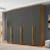 Guarda Roupa Casal 6 Portas 263cm Com Pés Amsterdã RV Móveis Cinamomo/Grafite