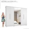 Guarda Roupa 6 Portas com Espelho 271cm Canada RV Móveis Branco