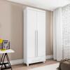 Guarda Roupa Pequeno 85cm Solteiro 2 Portas Dubai RV Móveis Branco