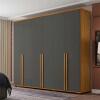 Guarda Roupa Casal 271cm 6 Portas 5 Gavetas Estrela RV Móveis Cinamomo/Grafite