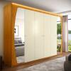 Guarda Roupa Casal Grande Com Espelho 273x235x64 Inovação Gelius Naturale/Off White