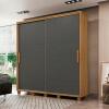 Guarda Roupa Casal 228cm Portas de Correr Monte Carlo RV Móveis Cinamomo/Grafite