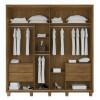 Guarda Roupa Casal 228cm Portas de Correr Monte Carlo RV Móveis Cinamomo/Off White