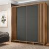Guarda Roupa Casal 228cm Portas de Correr Monte Carlo RV Móveis Cinamomo Riapado/Grafite