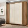 Guarda Roupa Casal 228cm Portas de Correr Monte Carlo RV Móveis Cinamomo Riapado/Off White