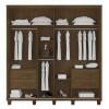 Guarda Roupa Casal 228cm Portas de Correr Monte Carlo RV Móveis Freijo/Off White