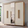 Guarda Roupa Com Espelho 5 Portas 228cm Munique RV Móveis Cinamomo/Off White
