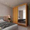 Guarda Roupa Pequeno Solteiro 149x226 com 2 Portas 1 Porta Espelho e Pés Royale Gelius Naturale