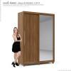 Guarda Roupa Solteiro Com Espelho e Pés Royale 2 Portas Gelius Nogueira