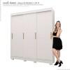 Guarda Roupa Solteiro 3 Portas Correr Viena Gelius Branco