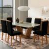 Conjunto Mesa Jantar com 06 Cadeiras Diamante RV Móveis Cinamomo/Grafite/Preto
