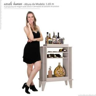 Barzinho Adega Pequena com Bandeja Escócia Lukaliam Off White