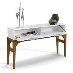 Aparador Para Sala de Jantar 139cm Amalfi Lukaliam Branco/Canela