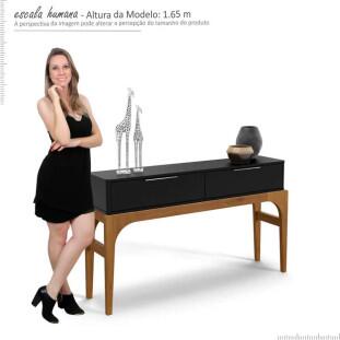Aparador Para Sala de Jantar Preto/Canela Amalfi Lukaliam