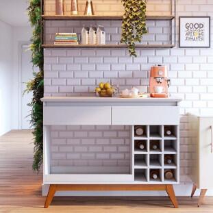 Aparador Para Sala de Jantar 113cm Adega Classic AD Imcal Branco