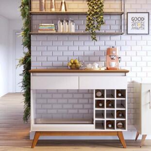 Aparador Para Sala de Jantar 113cm Adega Classic AD Imcal Off White/Nature