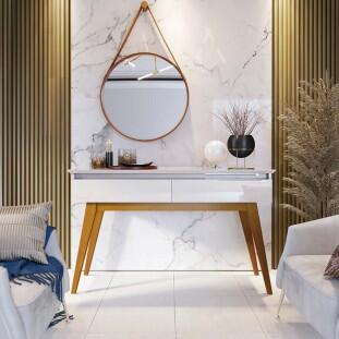 Aparador Para Sala 2 Gavetas 136cm Classic Imcal Off White