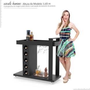 Aparador Bar para Sala Adega Golden Patrimar Preto