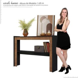 Aparador Para Sala 120 Portinare Lukaliam Preto/Canela