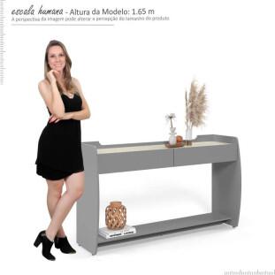 Aparador Sala Estar Sublime Gelius Cinza/Off White