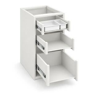 Módulo Balcao 35x68x56cm 3 Gavetas 100% MDF Cozinha Provence Robel Branco/Branco Matte