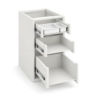 Módulo Balcao 40x68x56cm 3 Gavetas 100% MDF Cozinha Provence Robel Branco/Fendi Matte