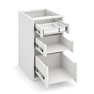 Módulo Balcao 40x68x56cm 3 Gavetas 100% MDF Cozinha Provence Robel Branco/Salvia Matte