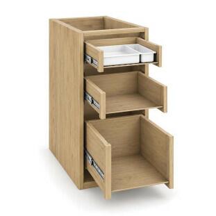 Módulo Balcao 40x68x56cm 3 Gavetas 100% MDF Cozinha Provence Robel Hanover/Salvia Matte