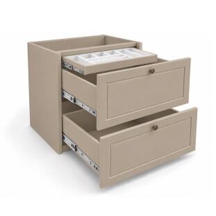 Módulo Balcão 60x68x56cm 2 Gavetas + 1 Gaveta Oculta 100% MDF Cozinha Provence Robel Fendi/Fendi Matte