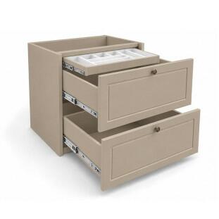 Módulo Balcão 70x68x56cm 2 Gavetas + 1 Gaveta Oculta 100% MDF Cozinha Provence Robel Fendi/Fendi Matte