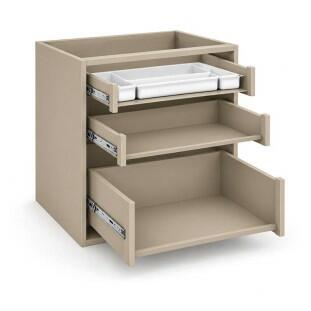 Módulo Balcão 60x68x56cm 3 Gavetas 100% MDF Cozinha Provence Robel Fendi/Salvia Matte