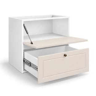 Módulo Balcao 70x68x56cm 1 Gaveta 1 Porta Basculante 100% MDF Cozinha Provence Robel Branco/Off White Matte