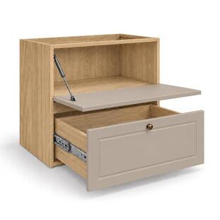 Módulo Balcao 70x68x56cm 1 Gaveta 1 Porta Basculante 100% MDF Cozinha Provence Robel Hanover/Fendi Matte