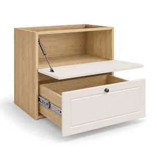 Módulo Balcao 70x68x56cm 1 Gaveta 1 Porta Basculante 100% MDF Cozinha Provence Robel Hanover/Off White Matte
