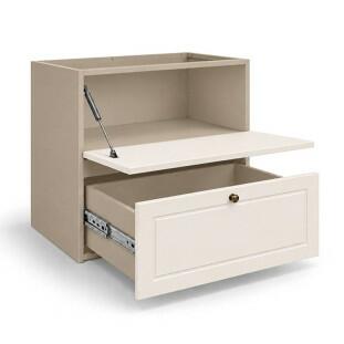 Módulo Balcão 80x68x56cm 1 Gaveta 1 Porta Basculante 100% MDF Cozinha Provence Robel Fendi/Off White Matte