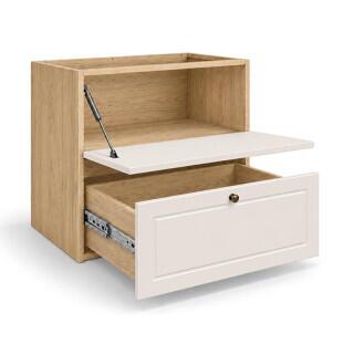 Módulo Balcão 80x68x56cm 1 Gaveta 1 Porta Basculante 100% MDF Cozinha Provence Robel Hanover/Off White Matte
