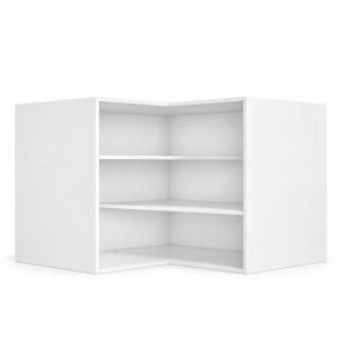 Módulo Balcão Canto L 96x94,5 x 68x56cm 100% MDF Cozinha Provence Robel Branco/Fendi Matte