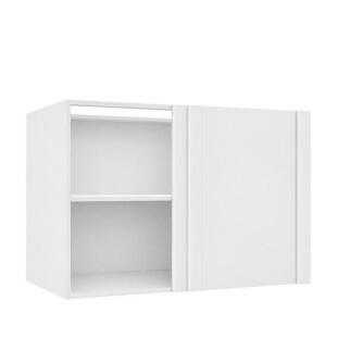 Módulo Balcão Canto Reto 100x68x56cm Direito/Esquerdo 100% MDF Cozinha Provence Robel Branco/Salvia Matte