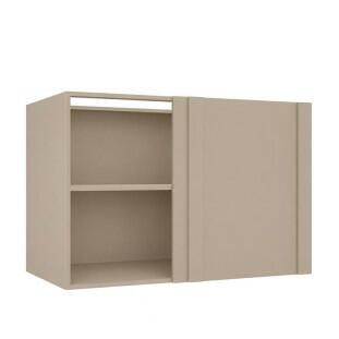 Módulo Balcão Canto Reto 100x68x56cm Direito/Esquerdo 100% MDF Cozinha Provence Robel Fendi/Branco Matte