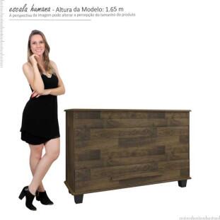 Baú Organizador Quarto com Gaveta 137cm Itália RV Móveis Amadeirado