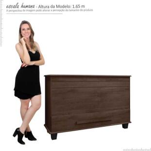 Baú Organizador Quarto com Gaveta 137cm Itália RV Móveis Noce