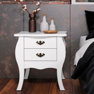 Bombê Retrô Sala Quarto 2 Gavetas 68x45x71 Premier Patrimar Branco