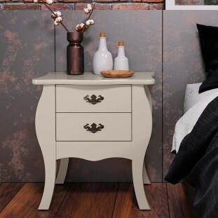 Bombê Retrô Sala Quarto 2 Gavetas 68x45x71 Premier Patrimar Off White