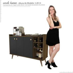 Buffet Adega Cantinho do Café 1616 JB Bechara Canela/Preto