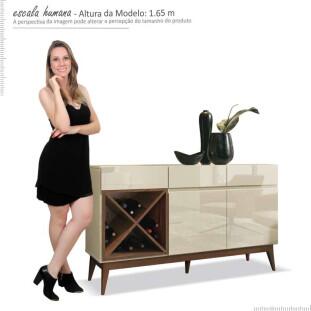 Balcão Buffet Adega Sala Jantar Chandon EDN Off White/Naturale
